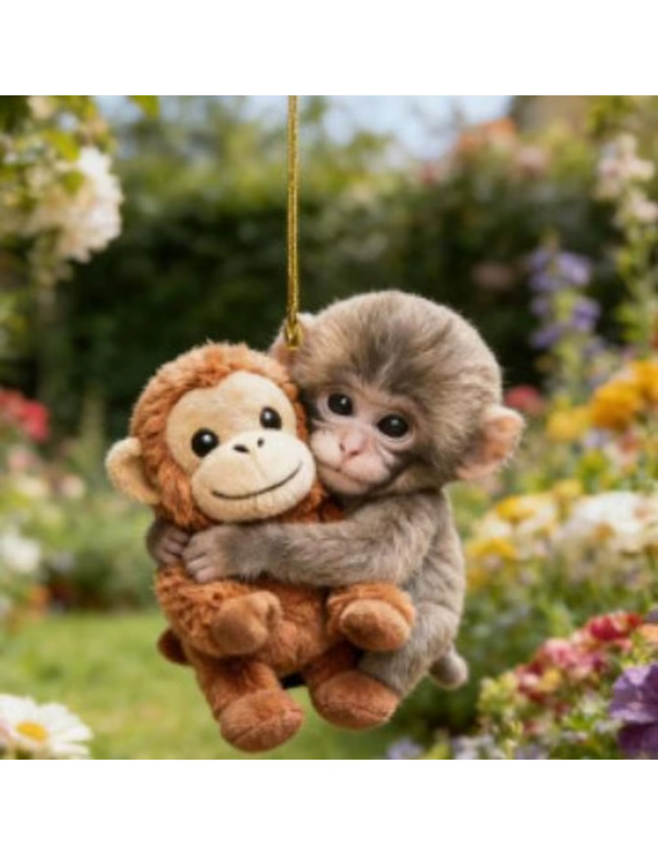 Porte-clés singe 2D amusant