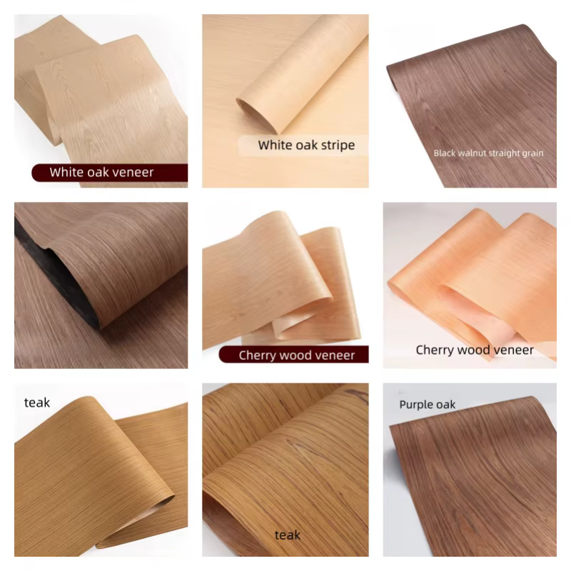 Placages pour portes en bois, chêne blanc et noir, L:2.5 mètres, largeur: 58cm, T:0.2mm