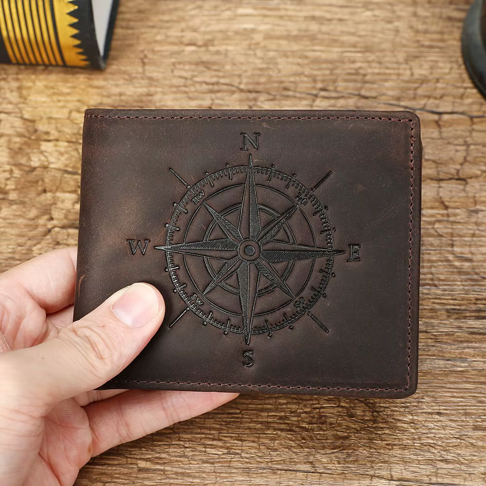 WESTAL Portefeuille pour homme en cuir Crazy Horse à motifs compacts