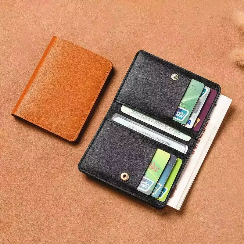 Petit portefeuille classique en cuir PU pour hommes et femmes
