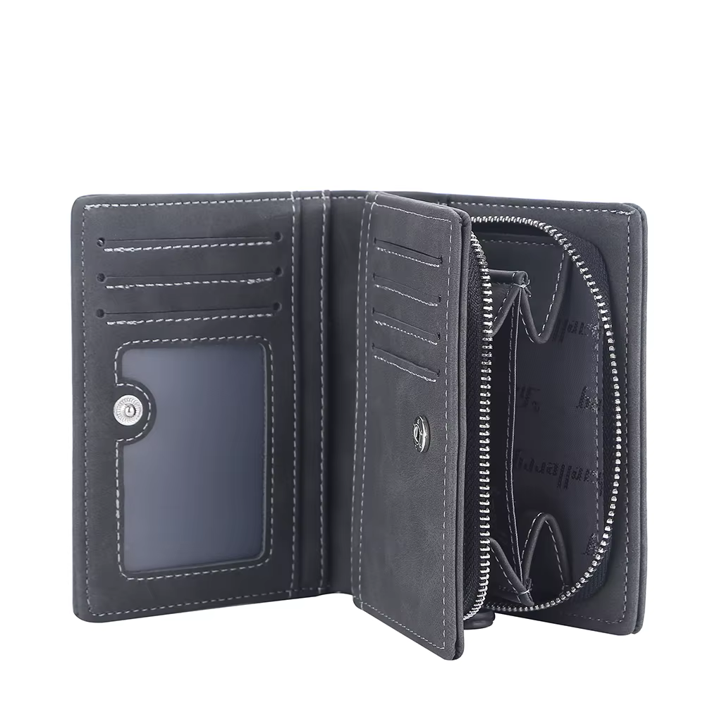 Portefeuille court en cuir PU pour hommes