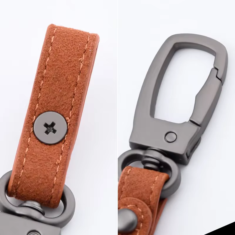 Porte-clés fait à la main en cuir véritable