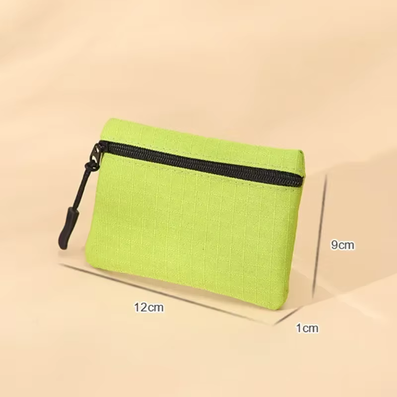 Toile Mini porte-monnaie Simple fermeture éclair enfant pochette de rangement poche d'argent couleur unie pièce de