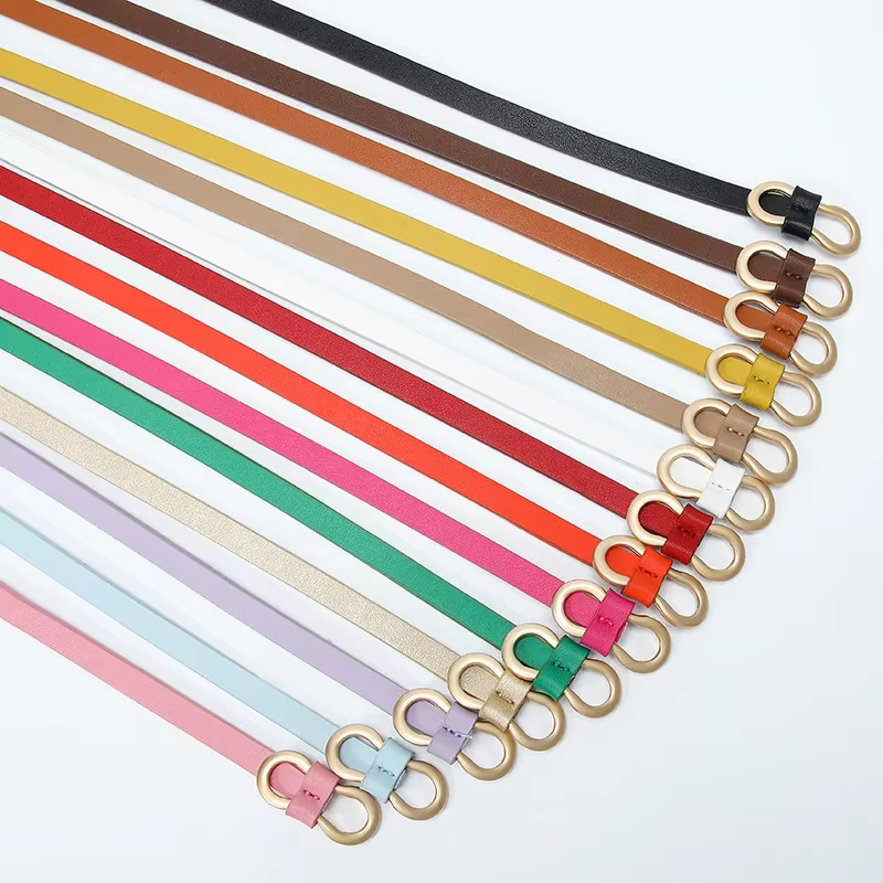 Ceinture nouée en cuir PU vintage pour femme
