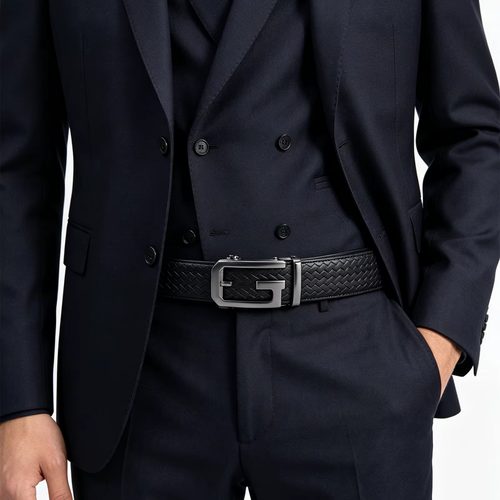 Ceinture pour homme en cuir véritable avec boucle automatique en alliage métallique, design de luxe de marque, ceintures de taille pour homme, sangle masculine