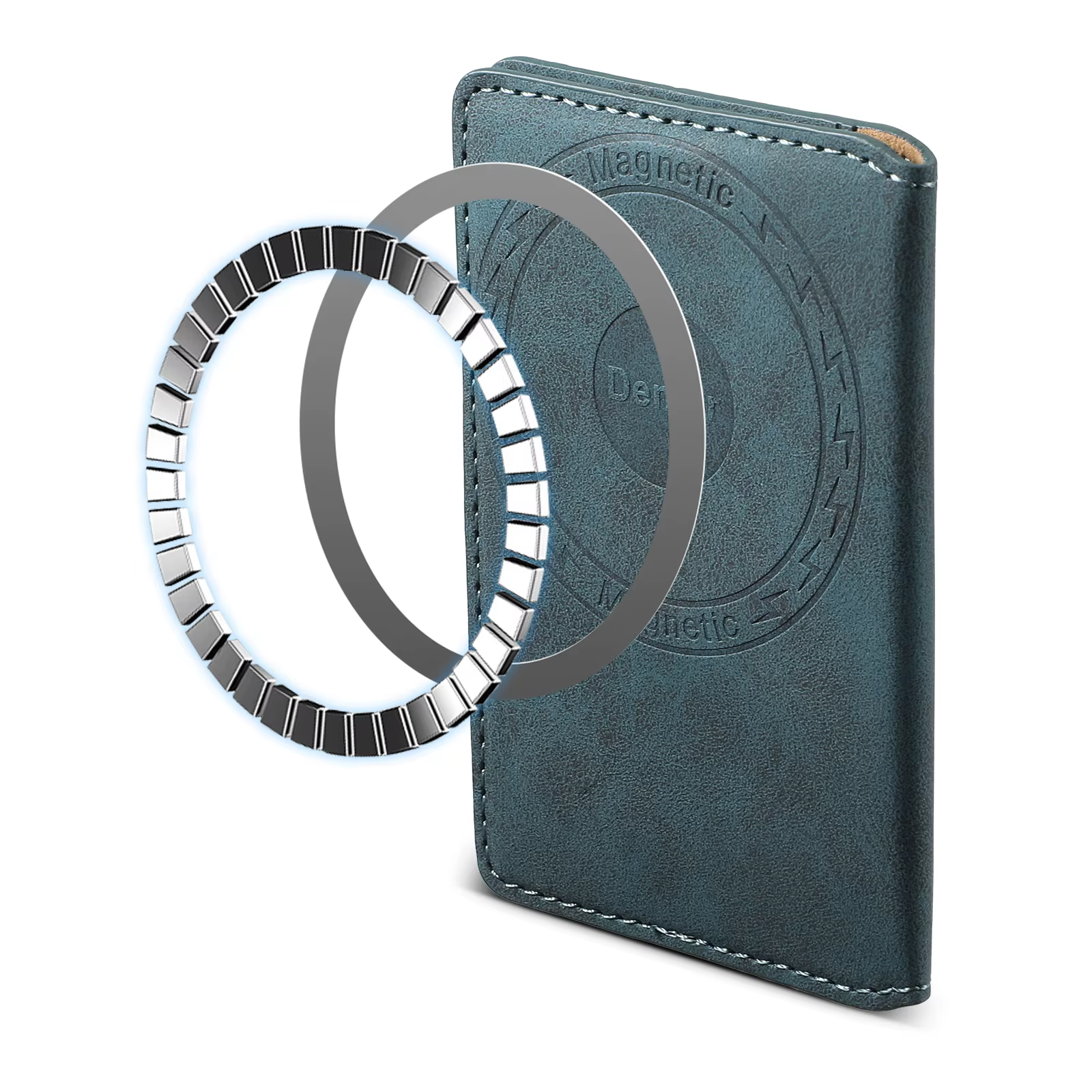 Portefeuille élastique magnétique pour carte de crédit en cuir artificiel Denior (3 emplacements pour cartes) avec