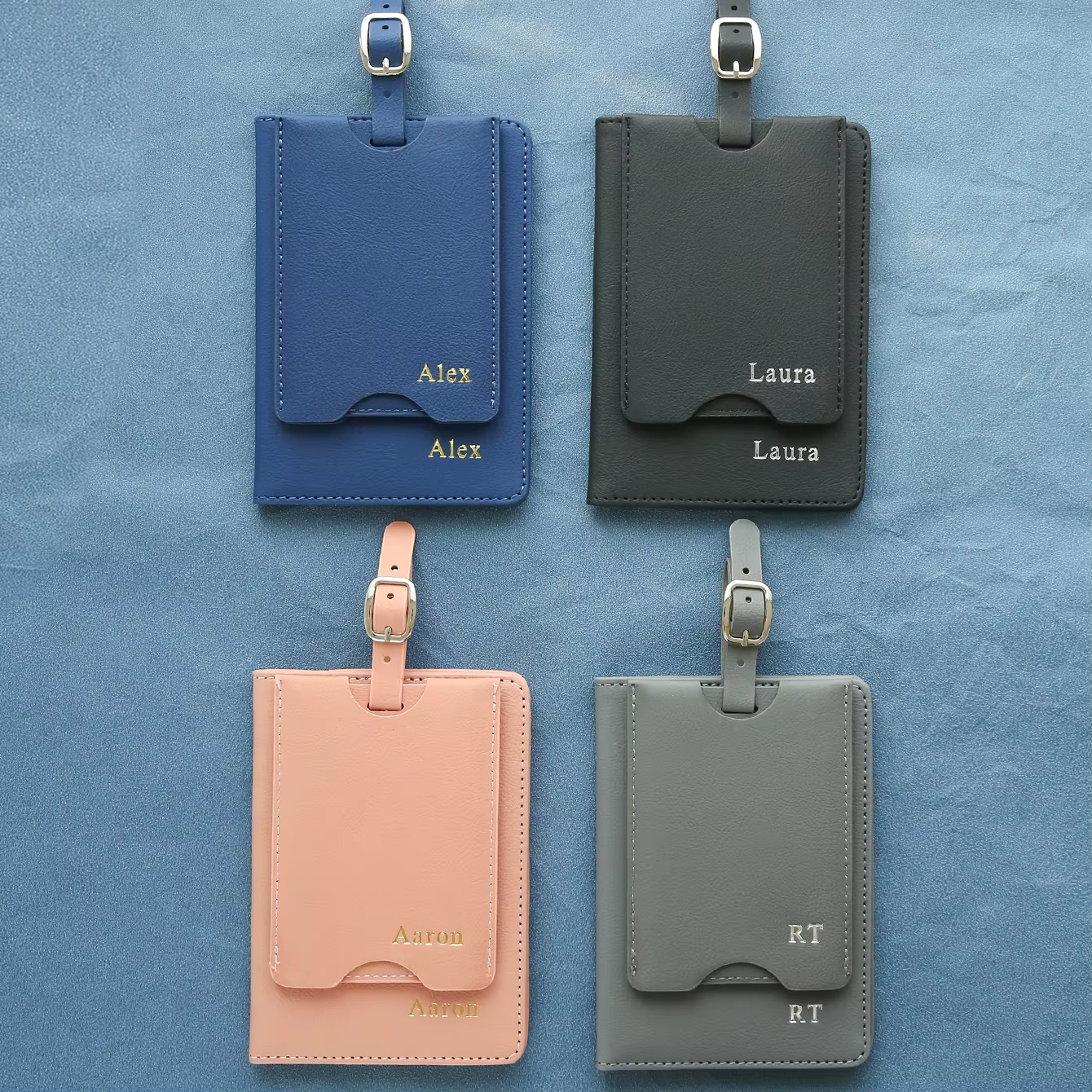 Ensemble porte-passeport et étiquette de bagage personnalisés