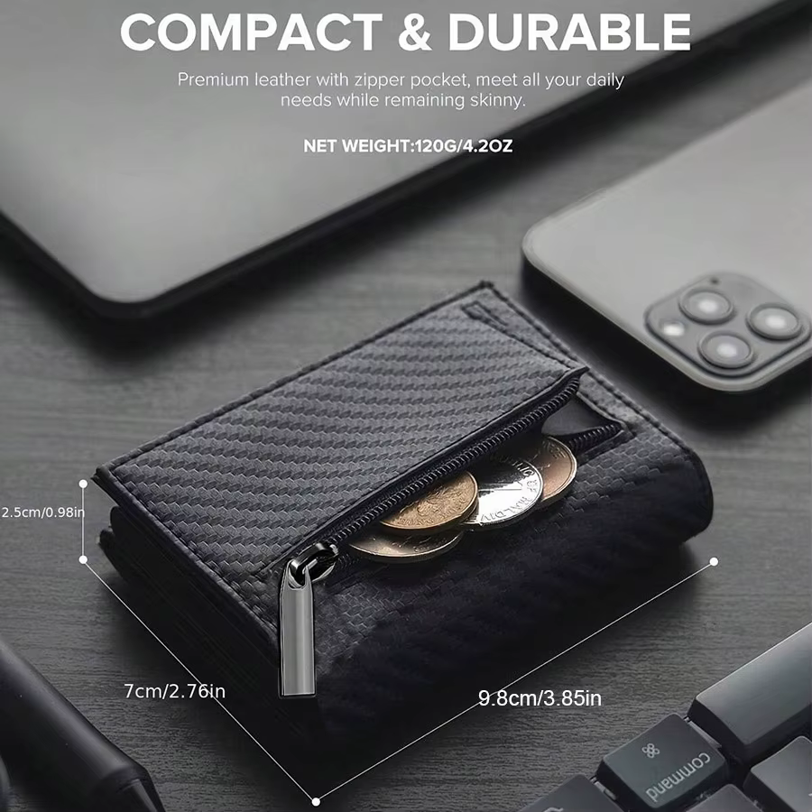 Portefeuille pour hommes avec fermeture éclair