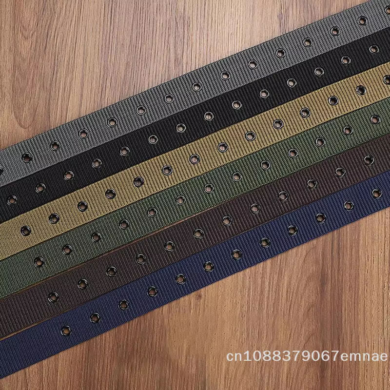 Ceinture en cuir à boucle ardillon en toile poreuse pour homme