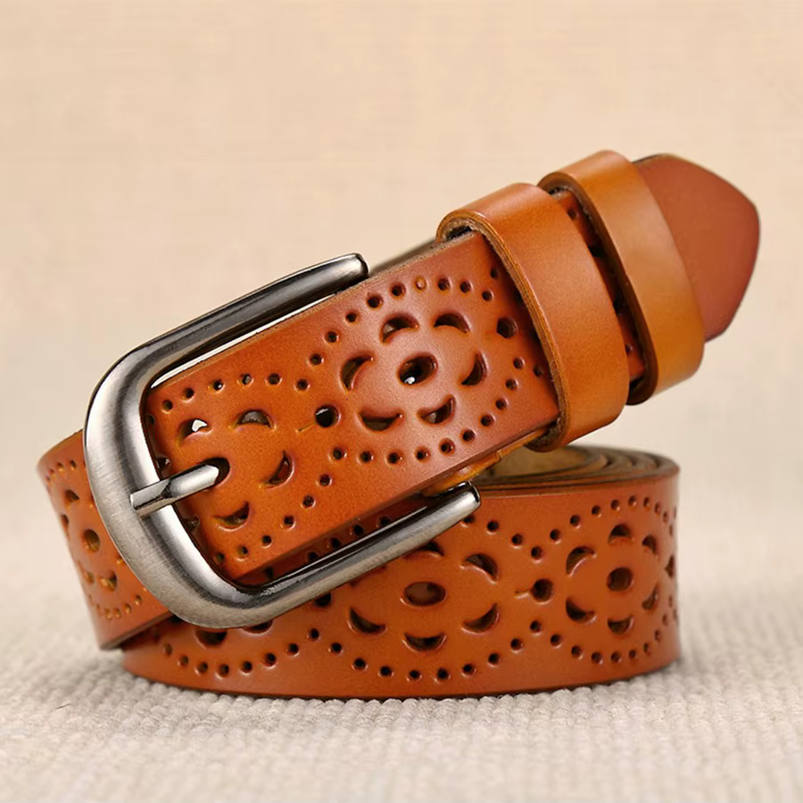 Ceinture en cuir véritable pour femme