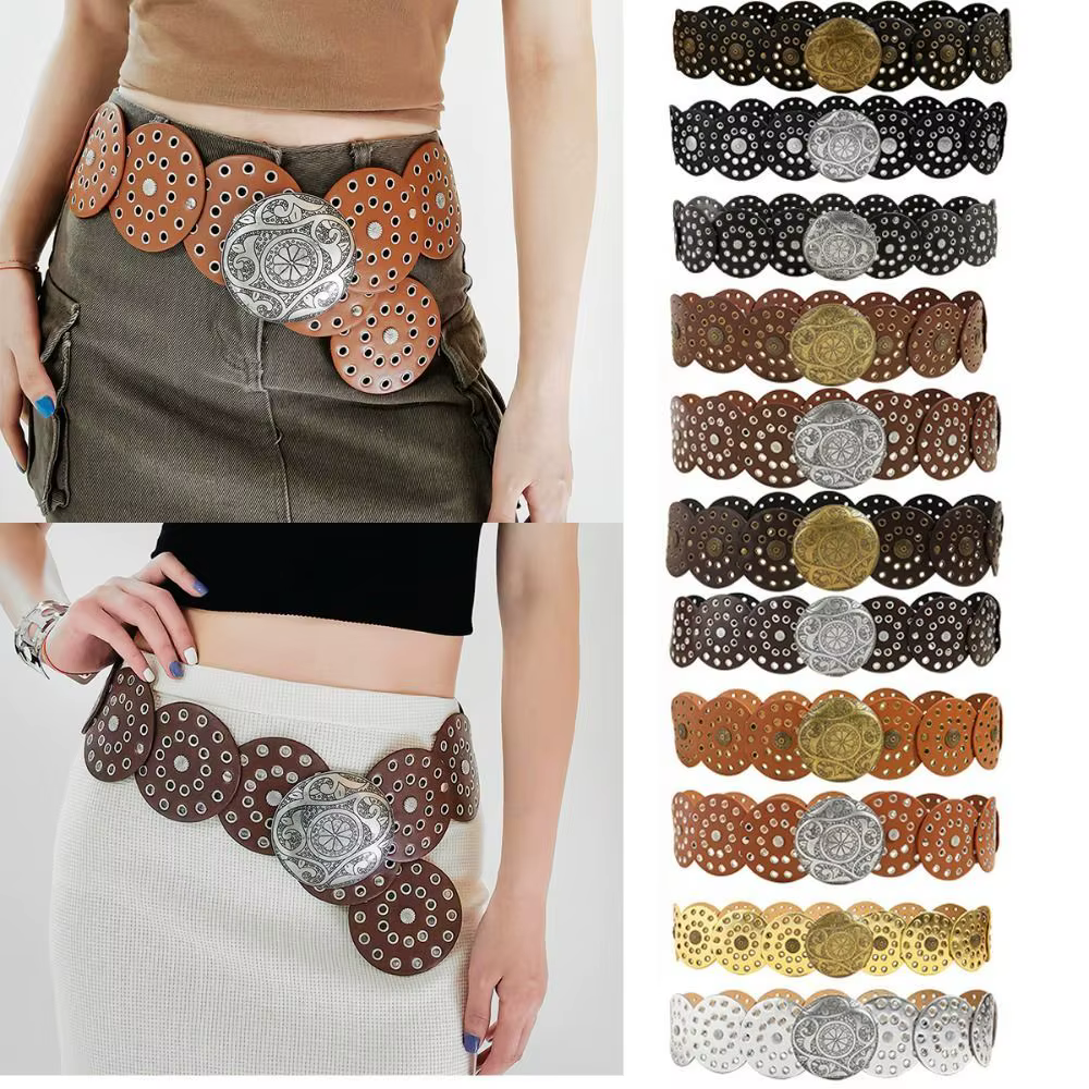 Ceinture Ajustable Vintage en PU pour Femme