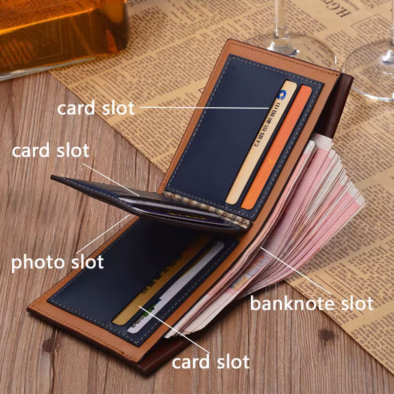 Nouveau luxe hommes portefeuille nom gratuit personnalisé Vintage marque short hair