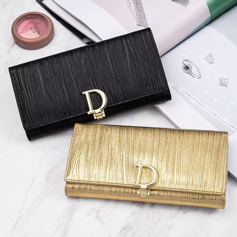 Portefeuille Long en cuir véritable pour femmes