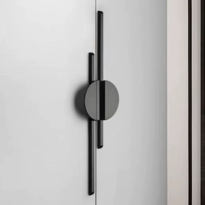 Poignées de porte d'armoire rondes noires simples et modernes, boutons de tiroir, poignées de meubles, poignées de porte de placard de cuisine, quincaillerie