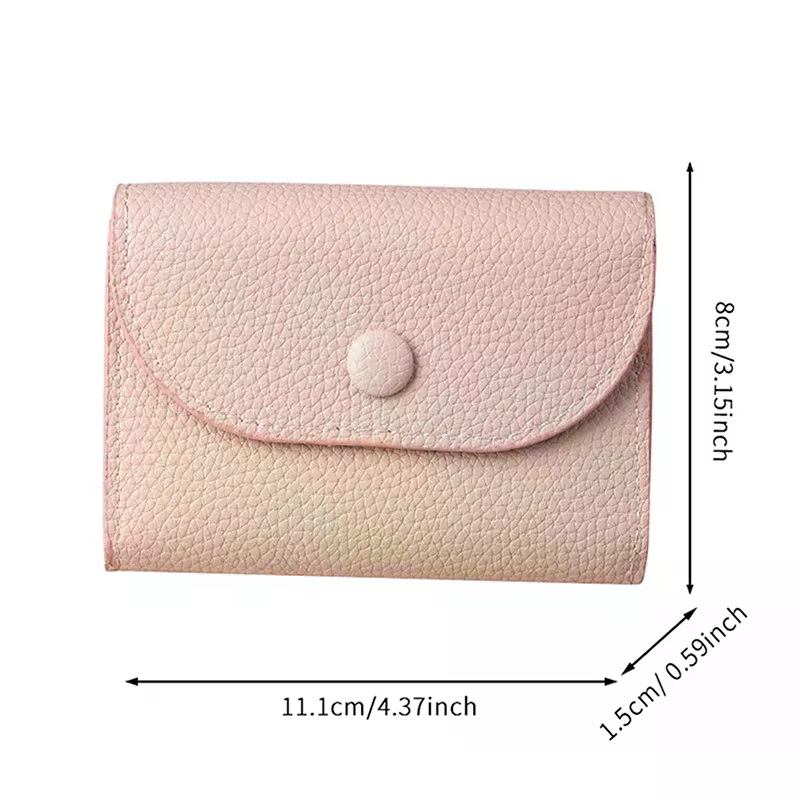 Femmes portefeuilles en cuir PU femme sac à main Mini moraillon solide multi-cartes porte-monnaie court portefeuilles mince petit portefeuille fermeture éclair moraillon
