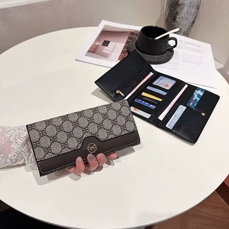 Portefeuille long classique de luxe rétro unisexe