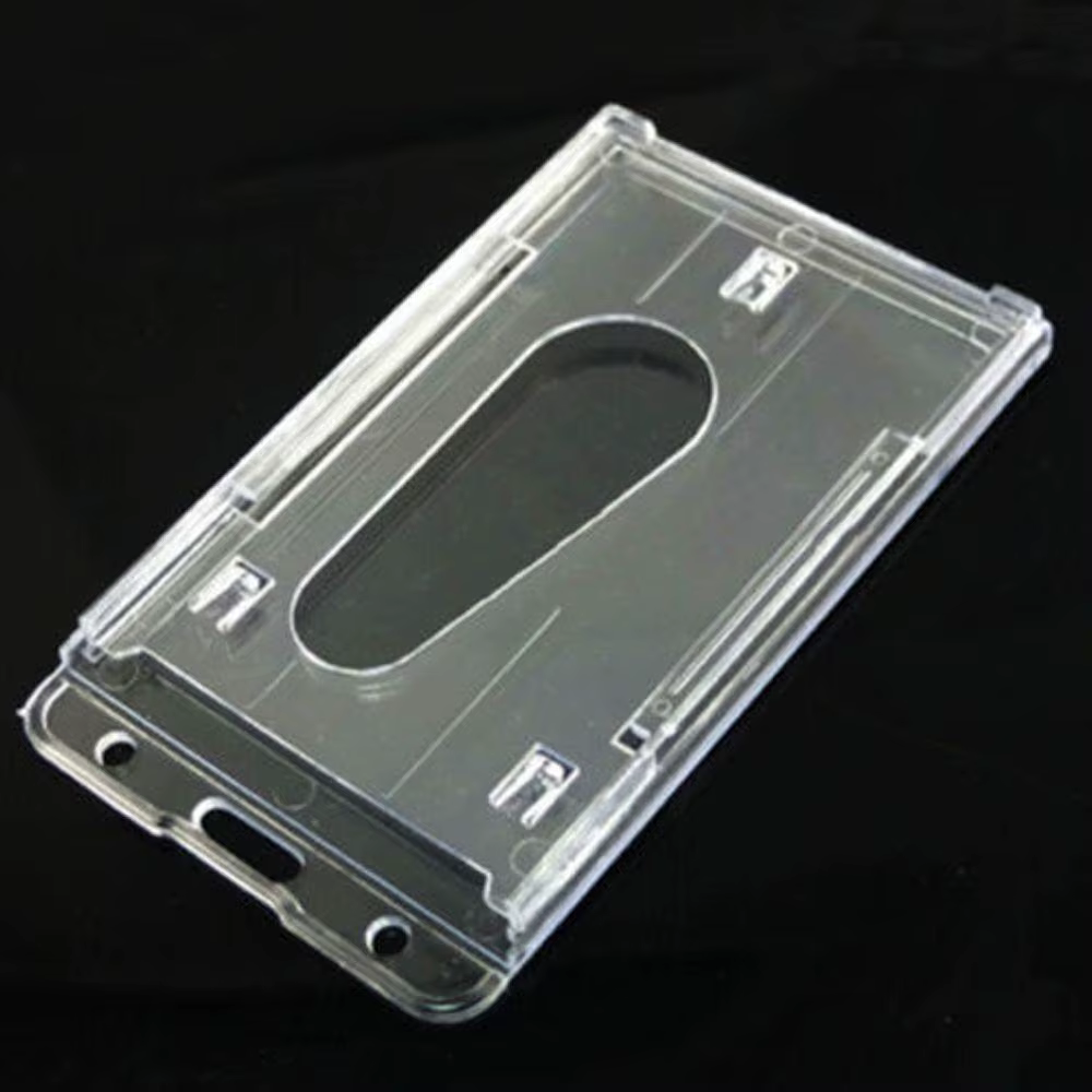 Porte-cartes vertical en plastique rigide transparent