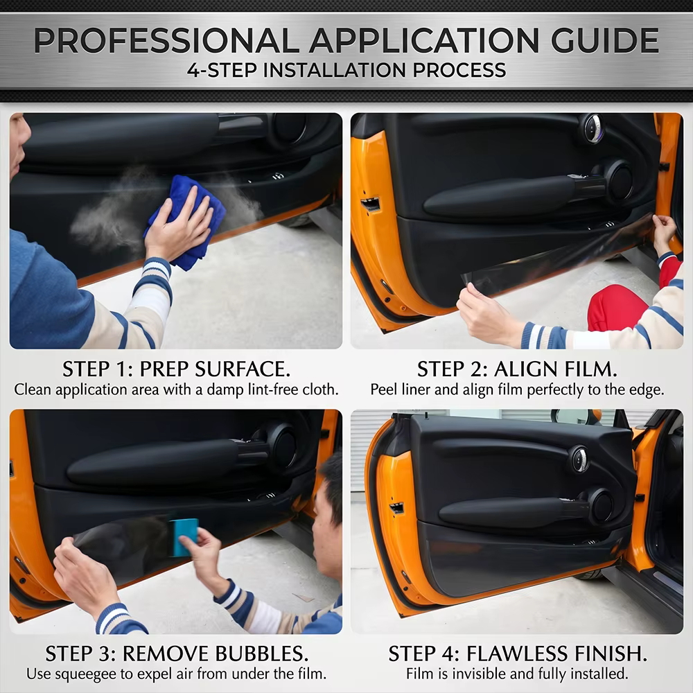 Protection anti-coup de pied pour portières de voiture en TPU pour Volkswagen Touran L 2017-2019, film de protection intérieur des bords des portières avant et arrière