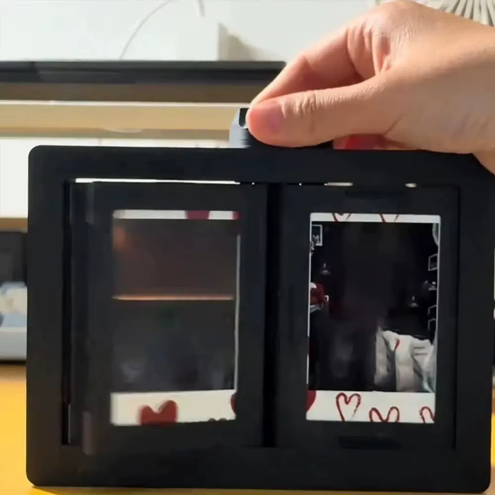 Porte-cartes photo rotatif 3D transparent