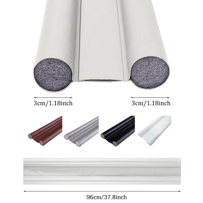 Bande d'étanchéité de porte coupe-vent, double protection sous la porte, bloqueur insonorisé et anti-poussière pour un confort amélioré de la maison.