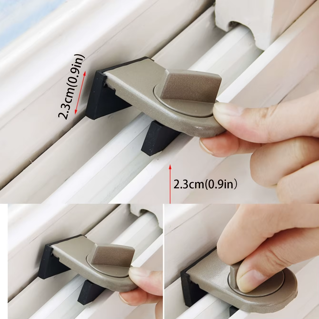 Loquet de sécurité bidirectionnel en alliage d'aluminium pour portes et fenêtres coulissantes, anti-effraction, anti-pincement, protection enfant et animal domestique