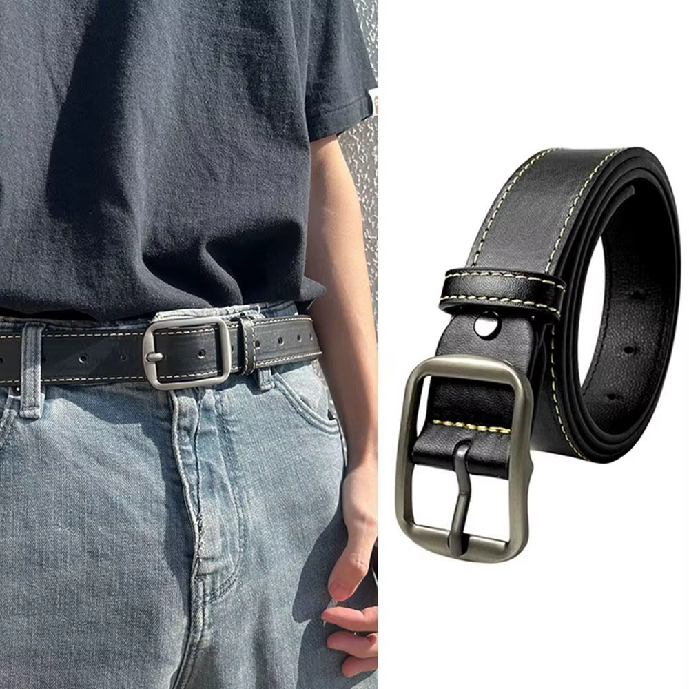 Ceinture en cuir pour hommes boucle ardillon jean
