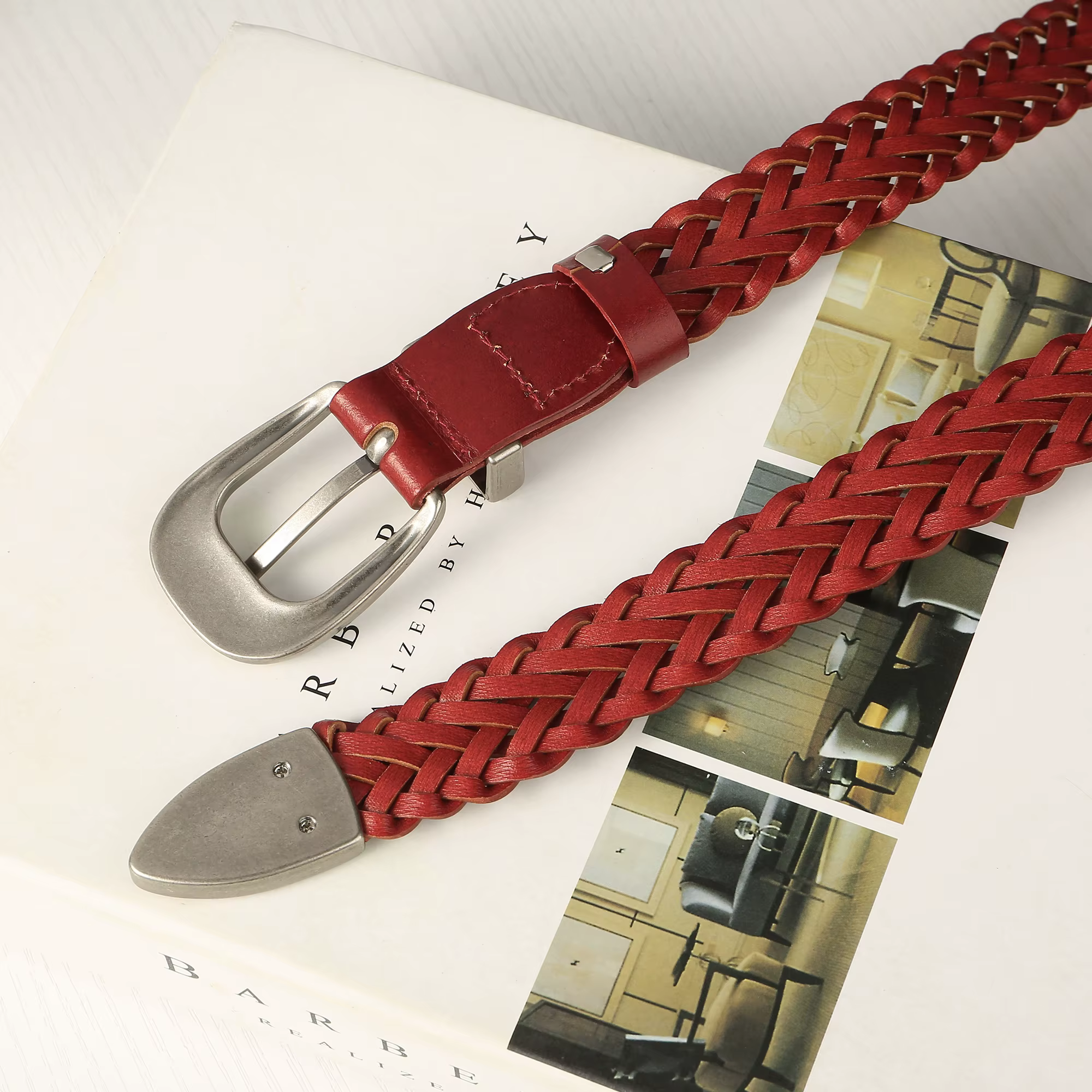 Ceinture tressée vintage pour femme
