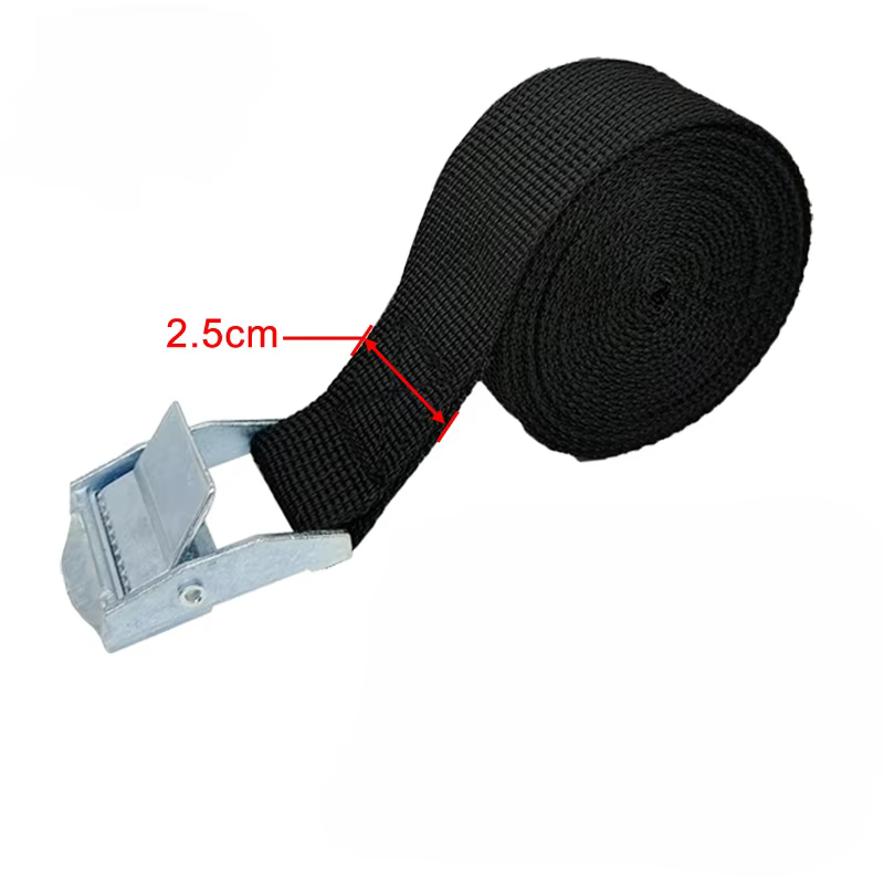 Sangles de chargement de 5M avec boucle, ceinture d'arrimage pour moto, voiture, vélo, corde de remorquage en métal, ceinture de fixation à cliquet solide pour sac à bagages