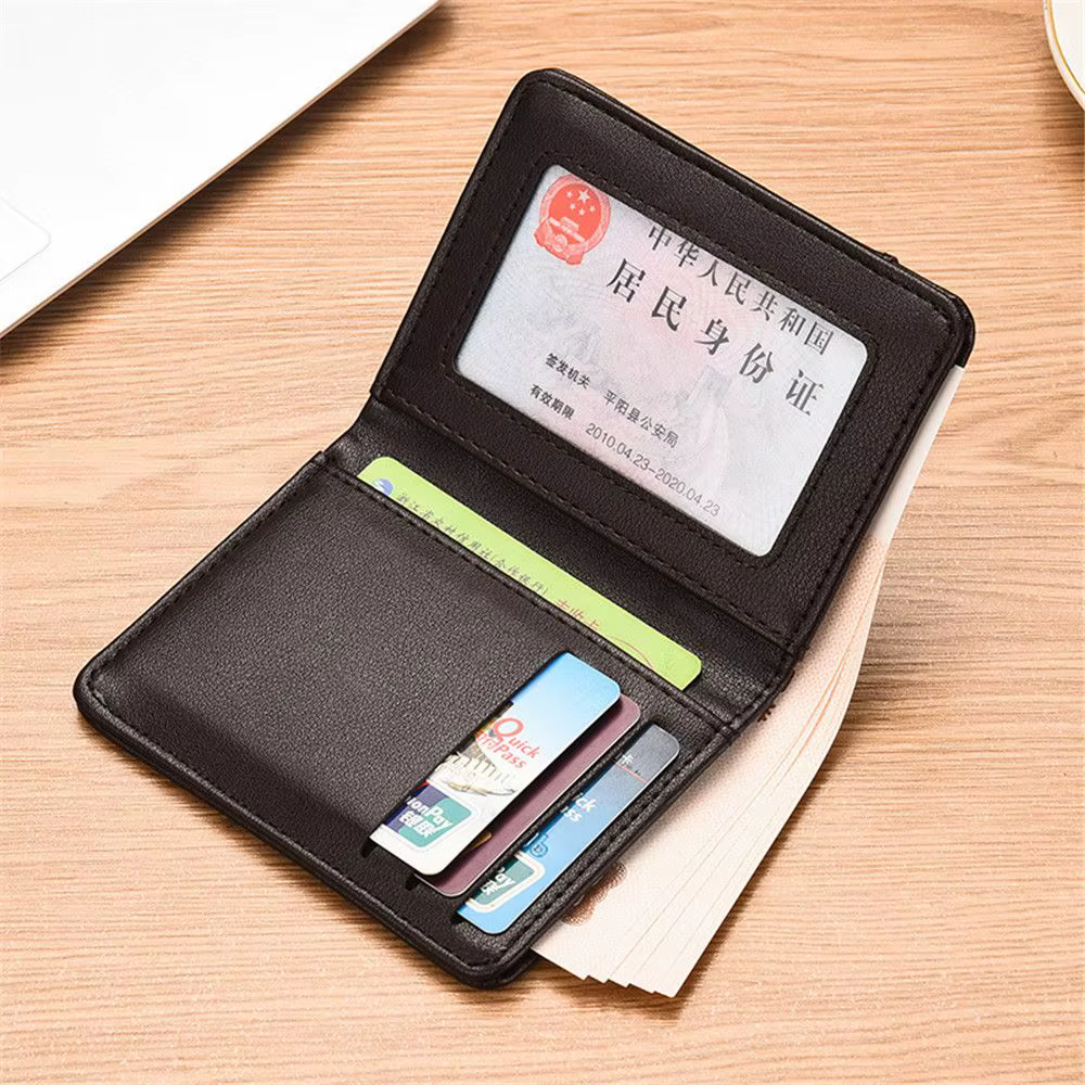 Hommes d'affaires portefeuille peau courte portefeuilles sacs à main en cuir PU pinces à billets mince