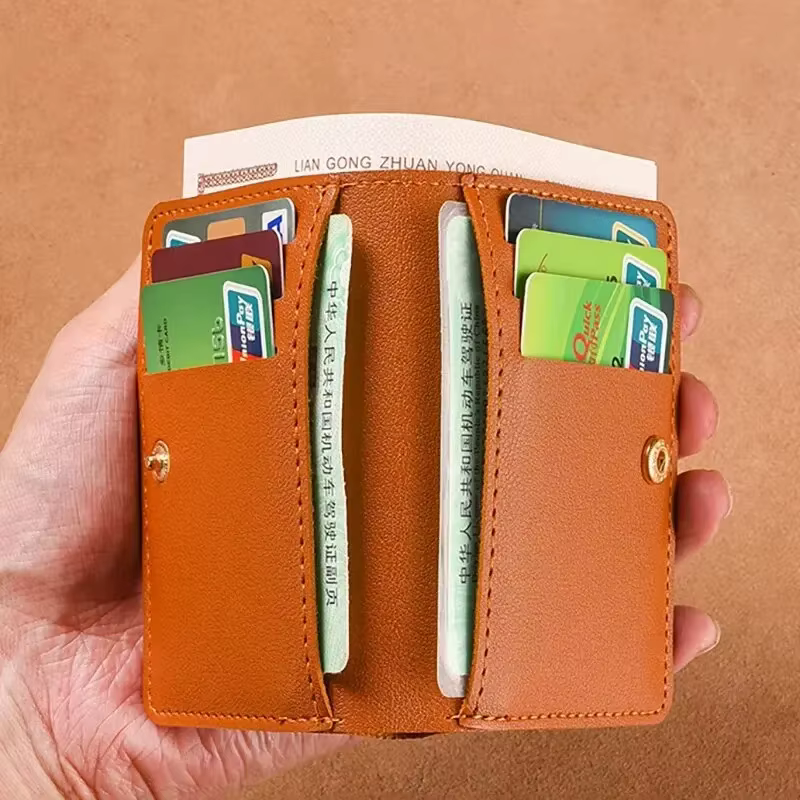 Petit portefeuille en cuir PU pour hommes et femmes