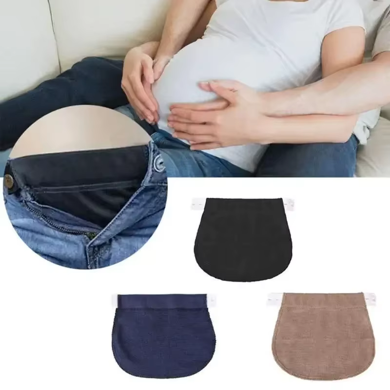 ALTERGrossesse Ceinture artificiel astique, Doux et Réglable, Pantalon Allongeant la Taille, Bouton Mère
