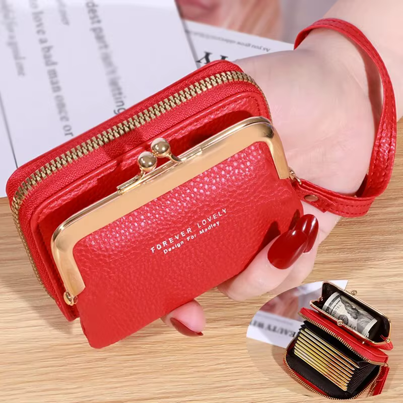 Portefeuille court avec dragonne pour femme