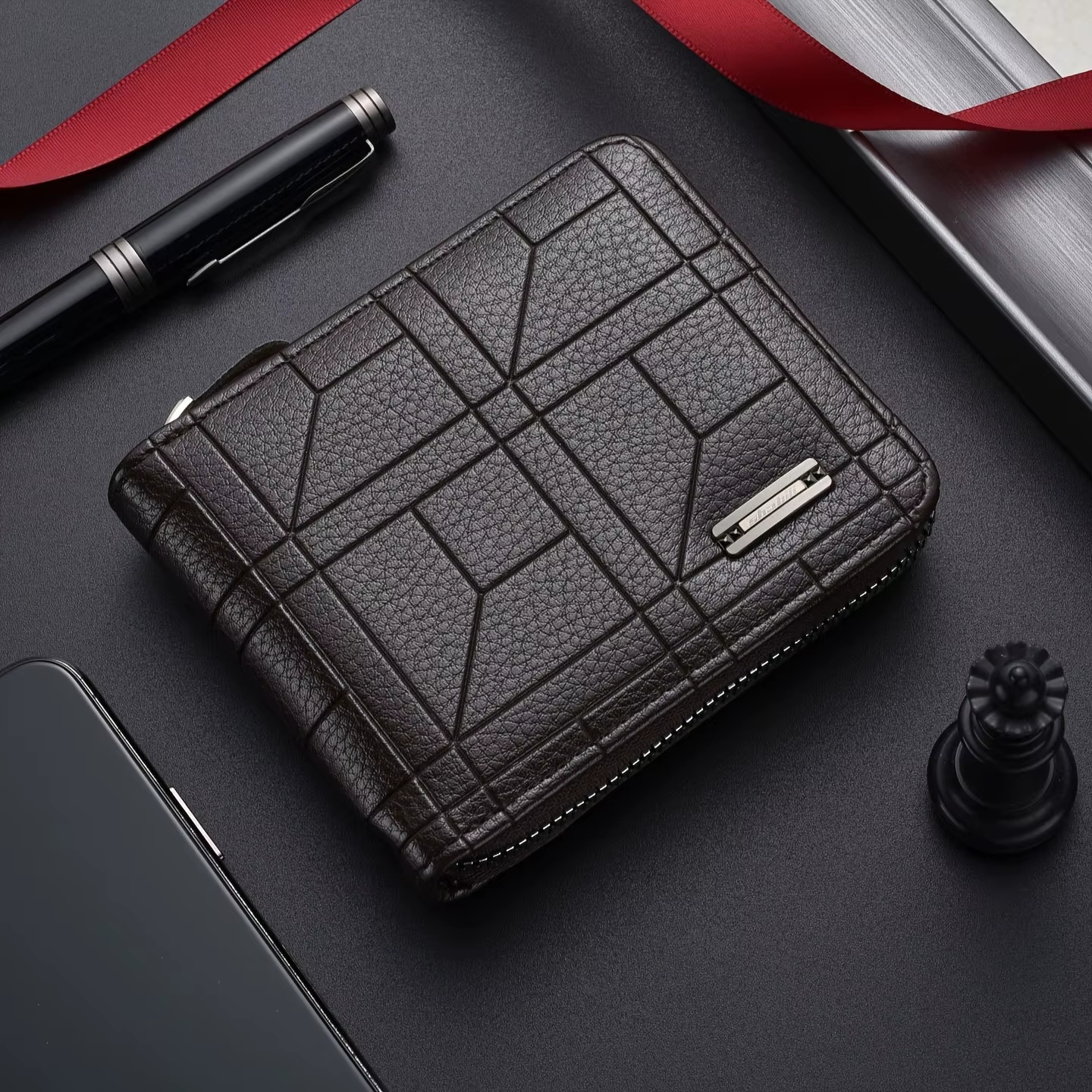 Portefeuille pour homme imprimé PU