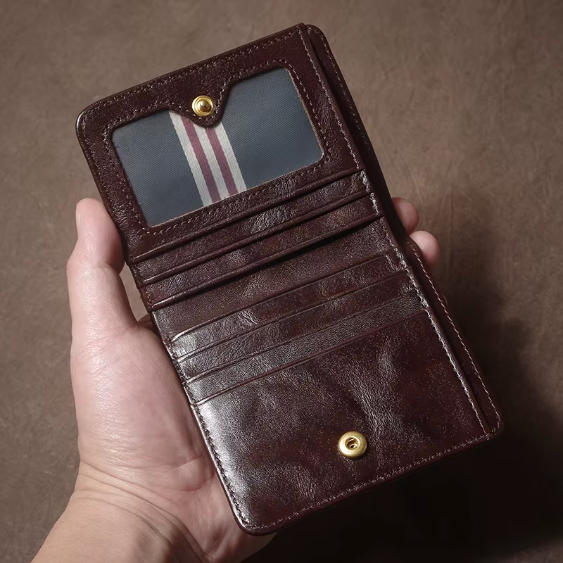 GURO portefeuille en cuir véritable de haute qualité fentes multi-cartes Ultra mince léger porte-carte de crédit hommes femmes pince à billets à deux volets