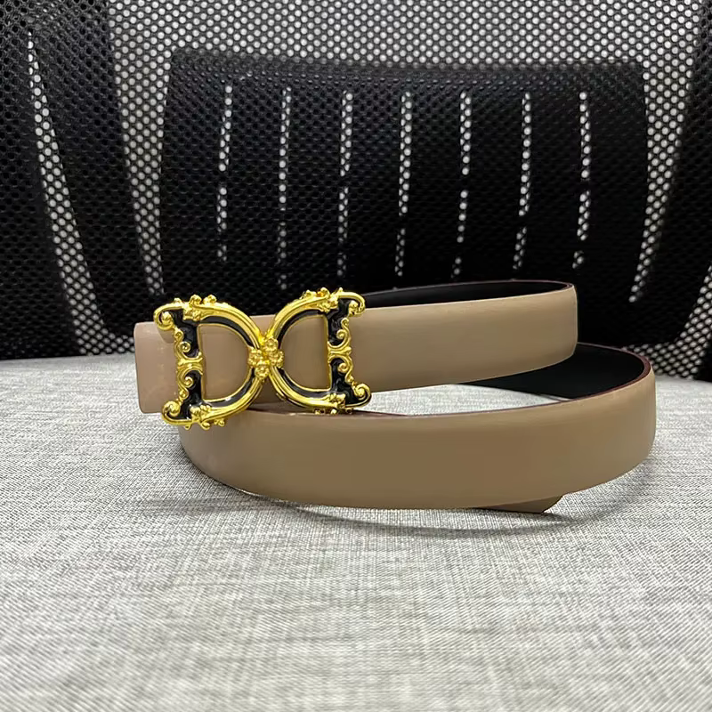 Nouvelle largeur 2.5 cm en cuir véritable femmes ceinture de luxe marque Design taille mince dame