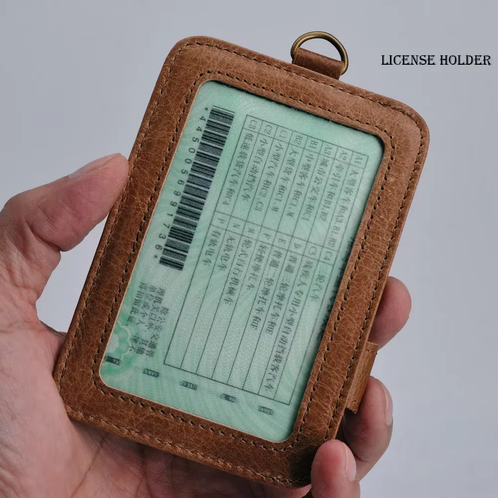 Porte-cartes en cuir véritable pour hommes