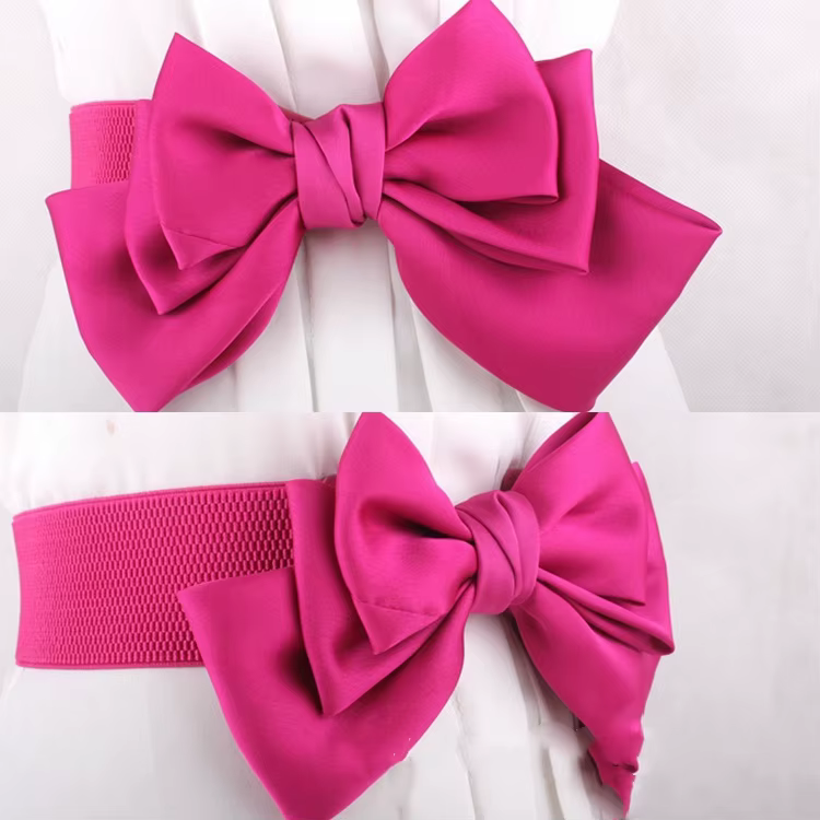 Ceinture large élastique à nœud papillon pour femme
