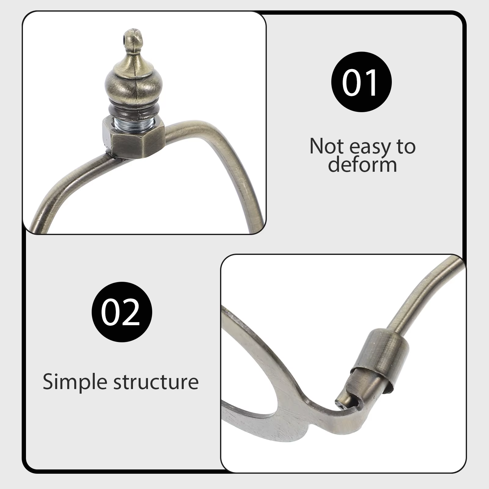 2 pièces lampe cintre lampe harpe abat-jour support cadre support accessoires d'éclairage suspension ampoule lustre décoration rétro