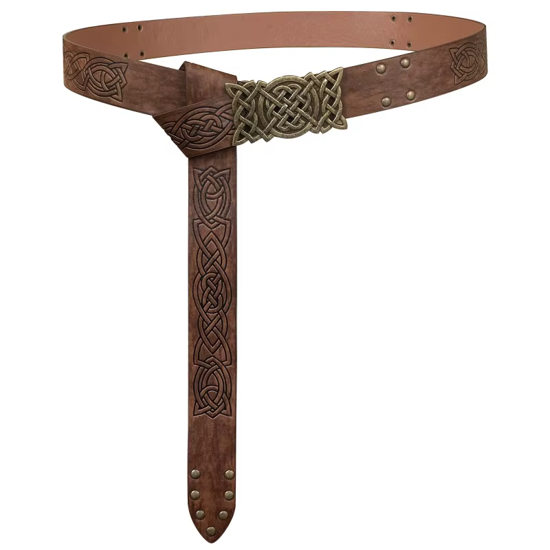 Ceinture à rivets nordiques en cuir PU pour hommes