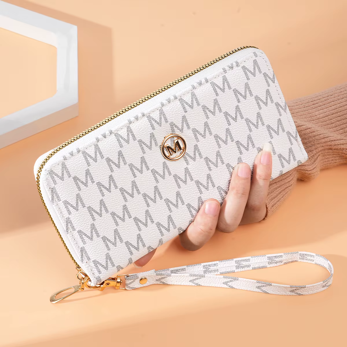 Portefeuille pour femme avec fermeture éclair simple