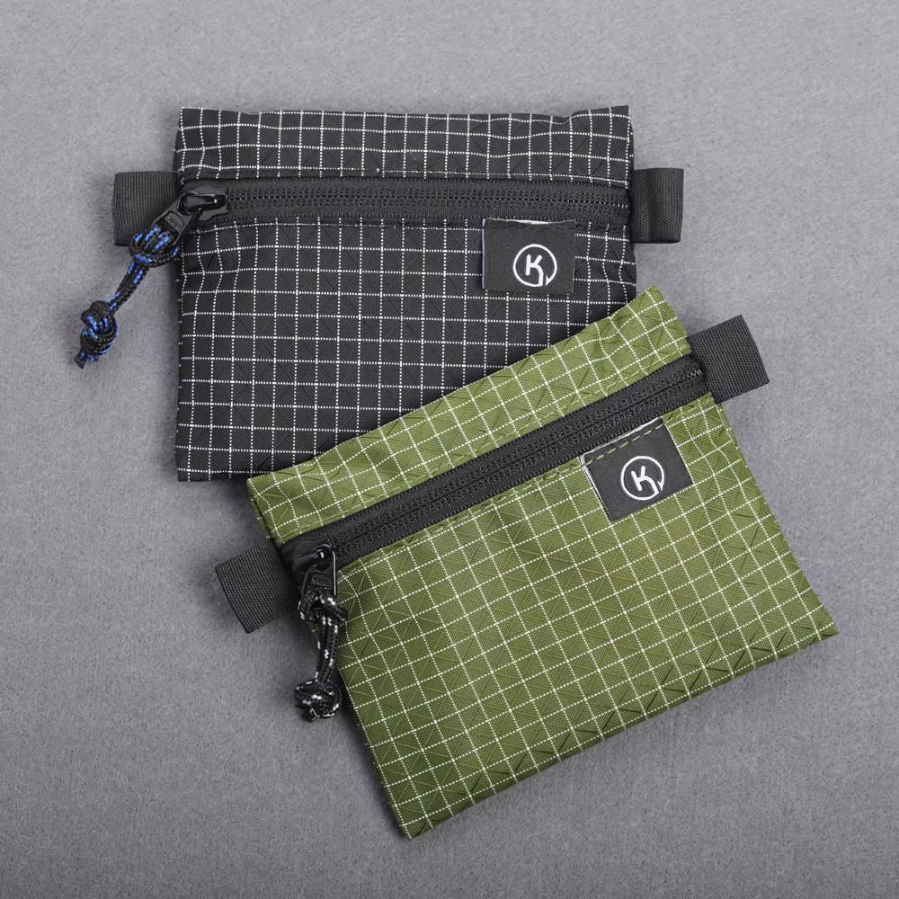Kosibate Gridstop Portefeuille Porte-monnaie Pochette ultralégère à fermeture éclair avec organisateurs à fermeture éclair YKK pour la randonnée, la randonnée et les voyages