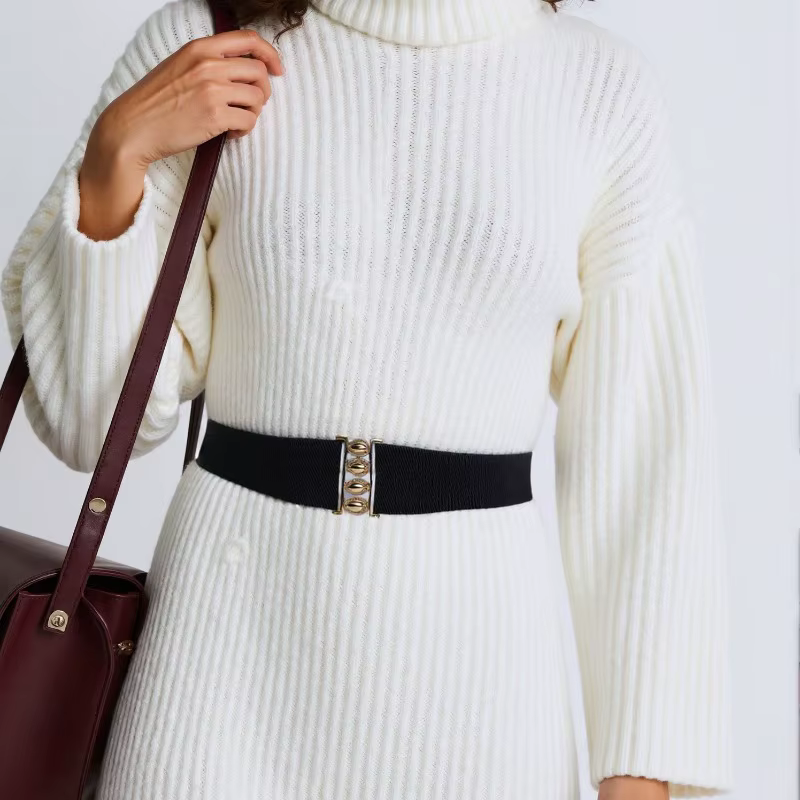 Ceinture large élastique tendance et minimaliste pour femme