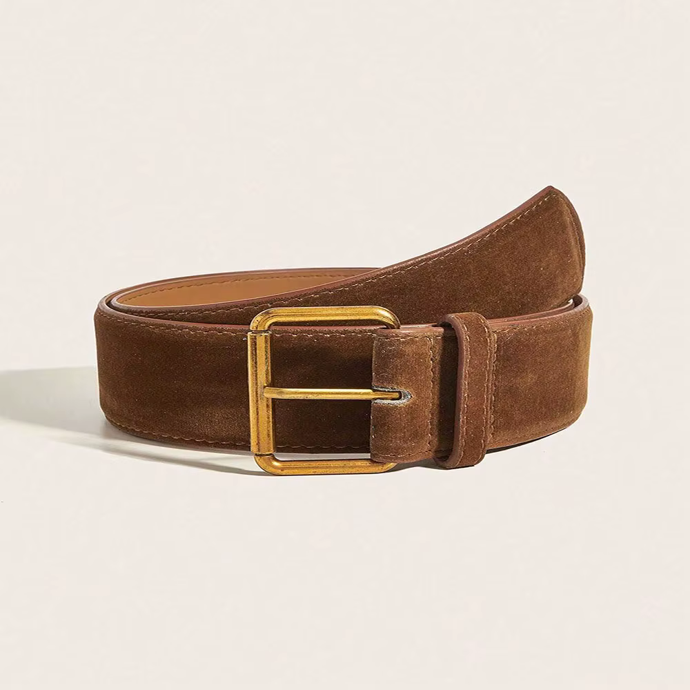 Ceinture large rétro en daim 2026 pour femme – Accessoire de mode élégant pour jupes