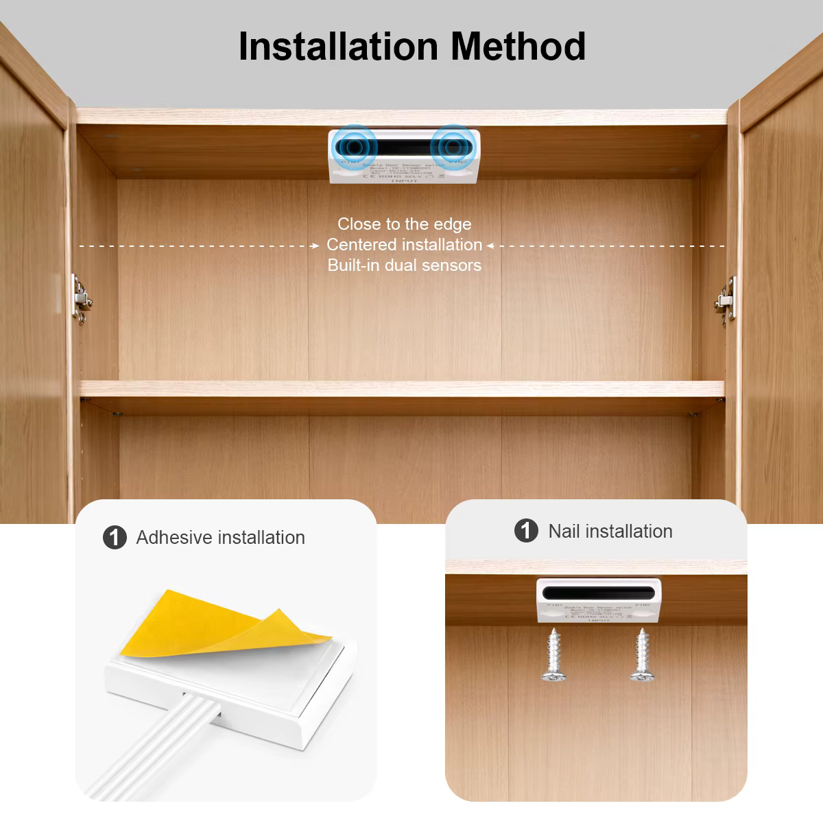 Joli d'éclairage à double porte ouverte, interrupteur à capteur de mouvement pour armoire de Cisco, bande LED, interface DC ou Dupont, 24V, 12V DC