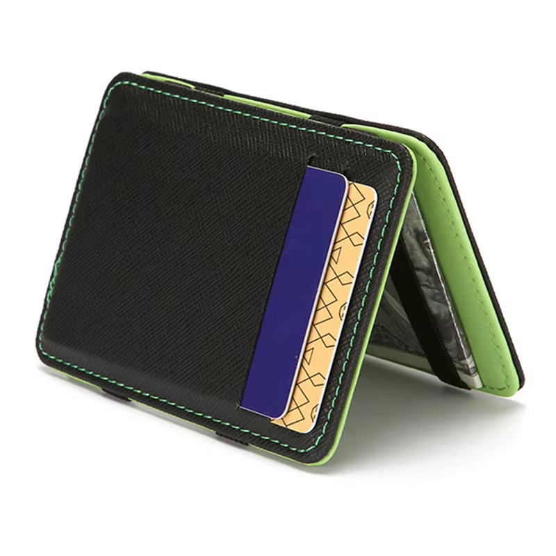 Mini portefeuille fin pour hommes d'affaires, portefeuilles magiques en cuir PU, porte-carte de crédit