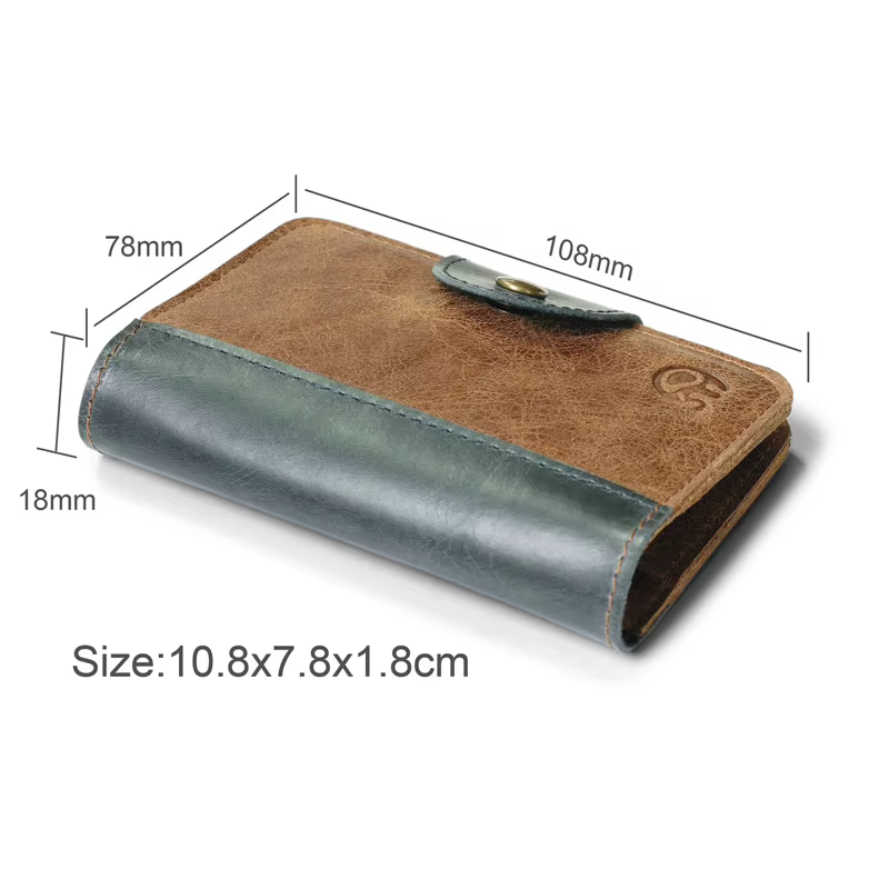 Porte-cartes en cuir véritable pour hommes