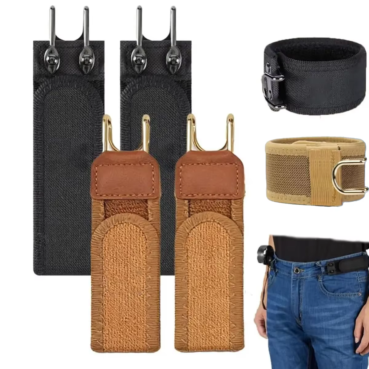 Nouveau crochet de ceinture sans boucle unisexe