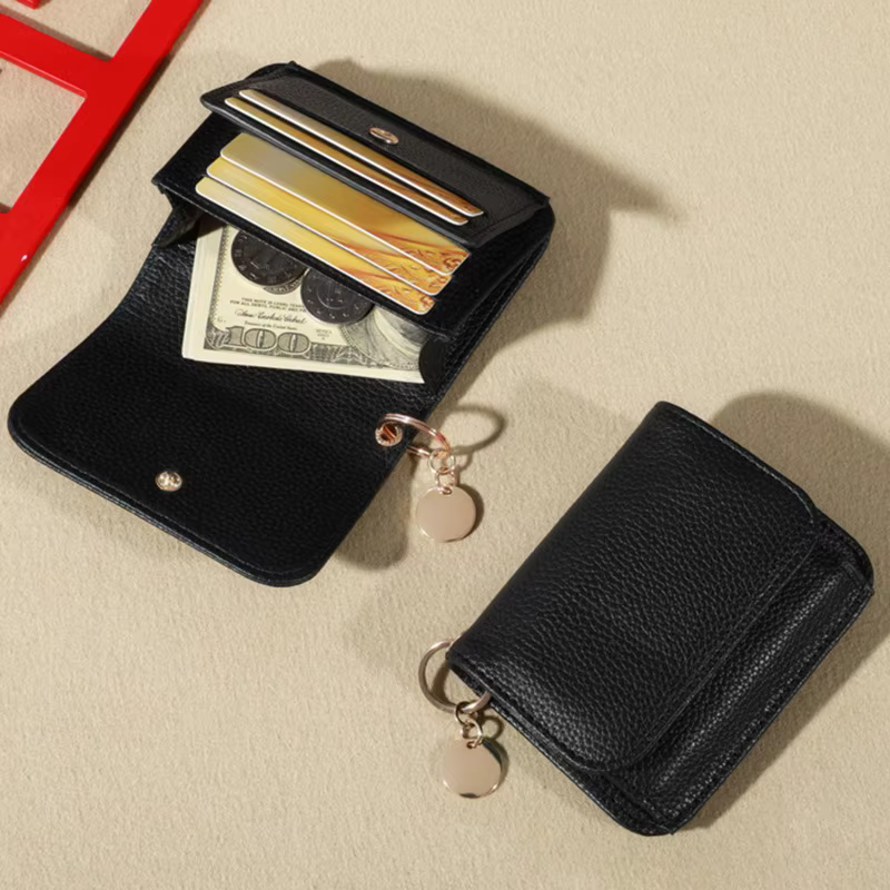 Portefeuille court pliable pour femmes, portefeuille en cuir Pu de qualité, porte-monnaie court Simple, porte-cartes de couleur unie, mignon, pour femmes