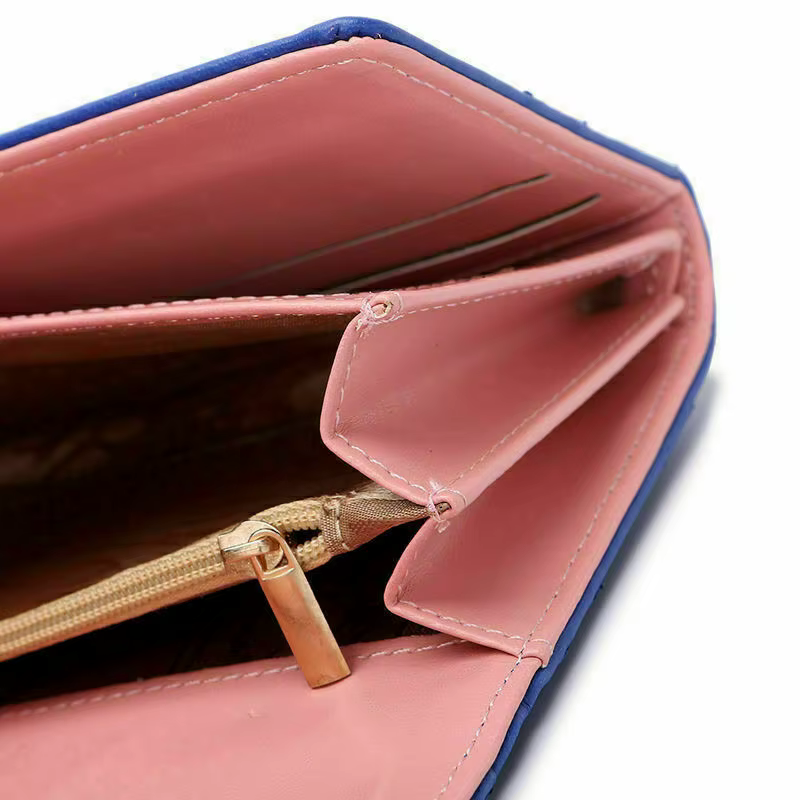 Portefeuilles de poche en cuir PU à carreaux pour femmes