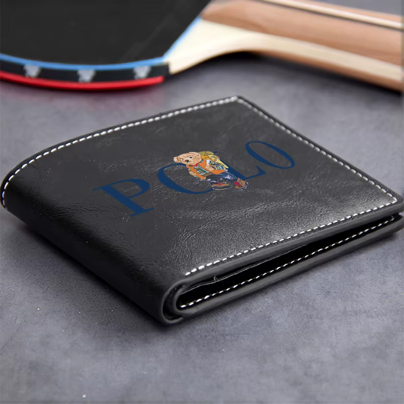 Portefeuille en cuir PU brodé POLO BEAR pour homme